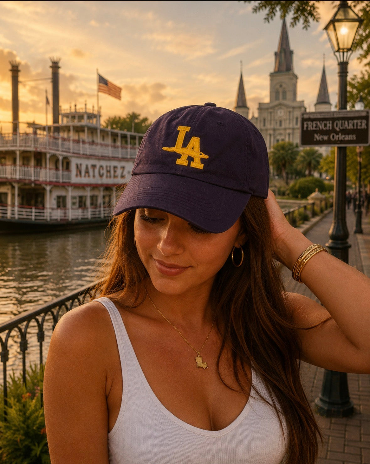 Purple and Gold LA Hat