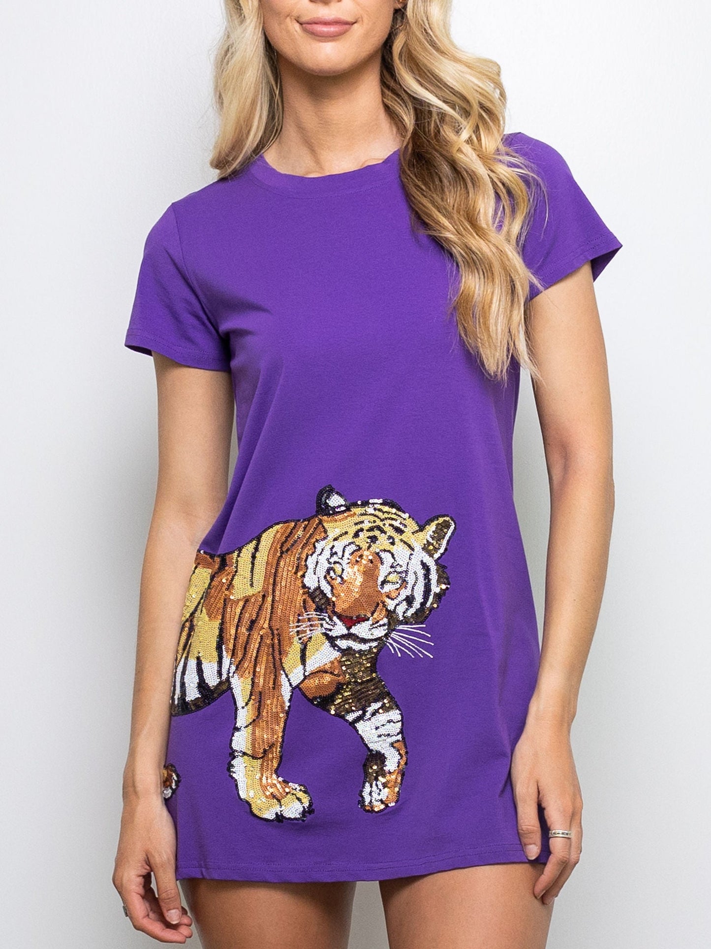 Tiger Wrap Around Dress - Purple