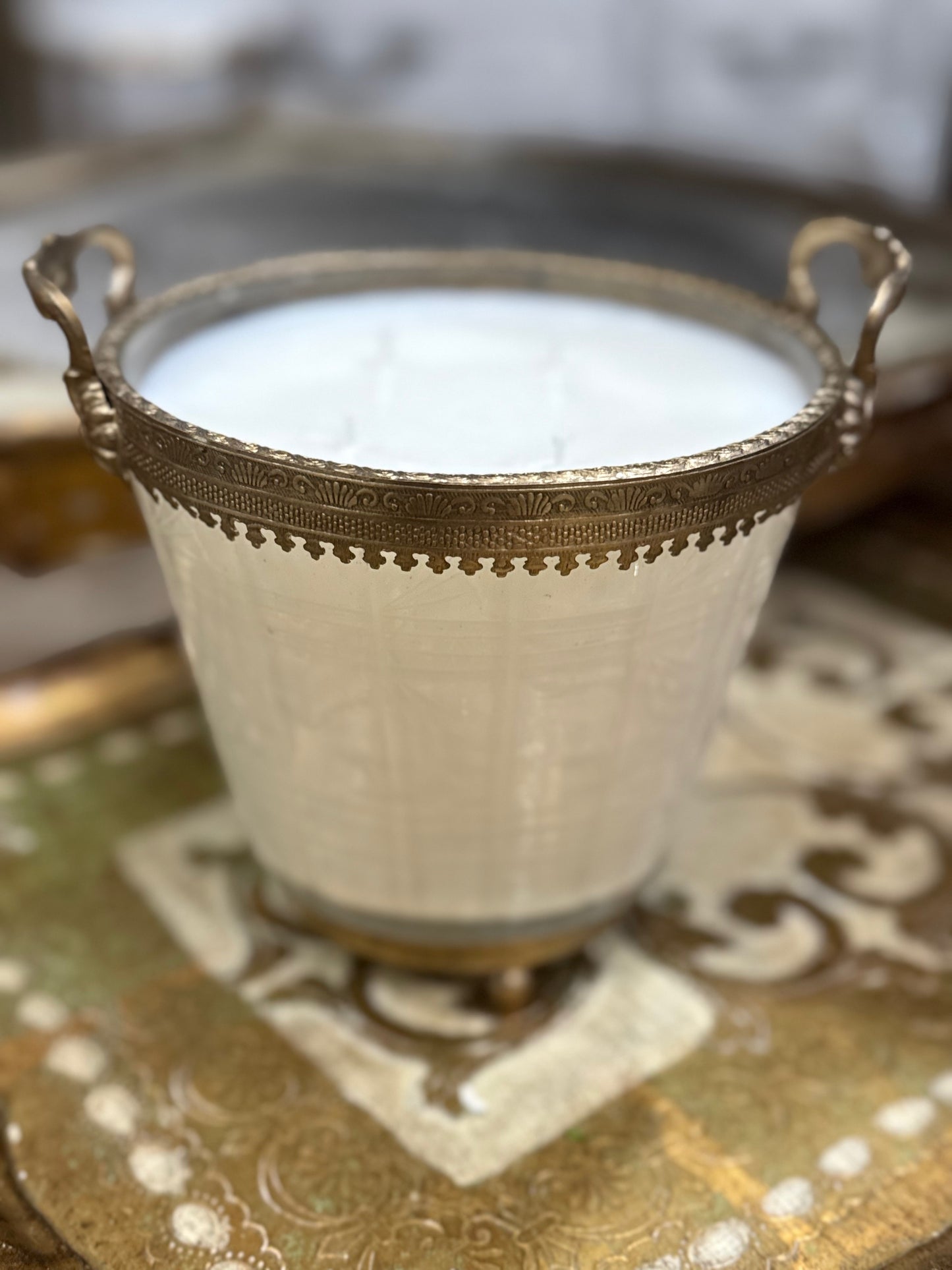 New Orleans Brass and Glass Candle - Over 45 ounces