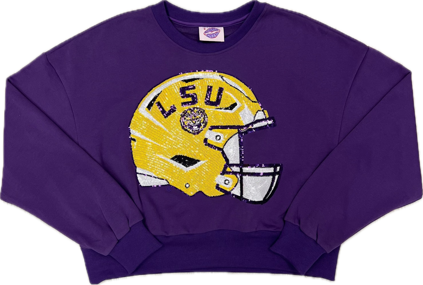 Sparkle Helmet Sweatshirt - LSU