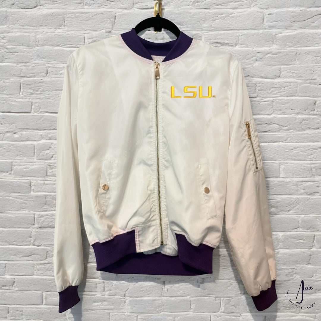 LSU Death Valley White Bomber Jacket