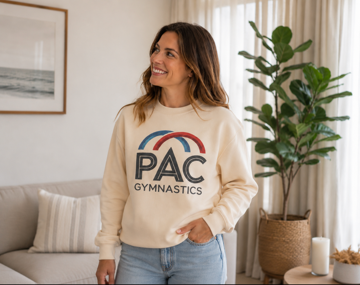 PAC Classic Logo Sequin Crewneck Sweatshirt - Ivory