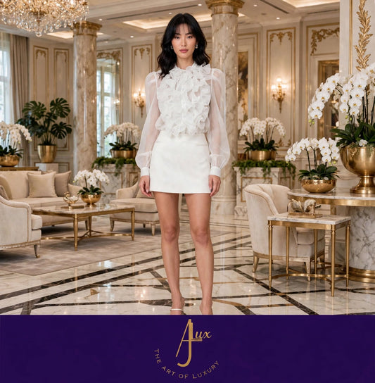 Élodie Crystal Ruffle Blouse
