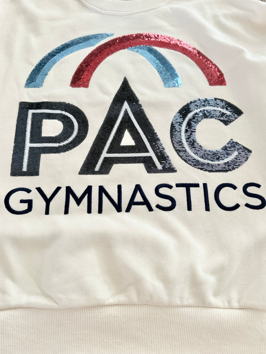 YOUTH PAC CLassic Logo Sequin Crewneck - Ivory