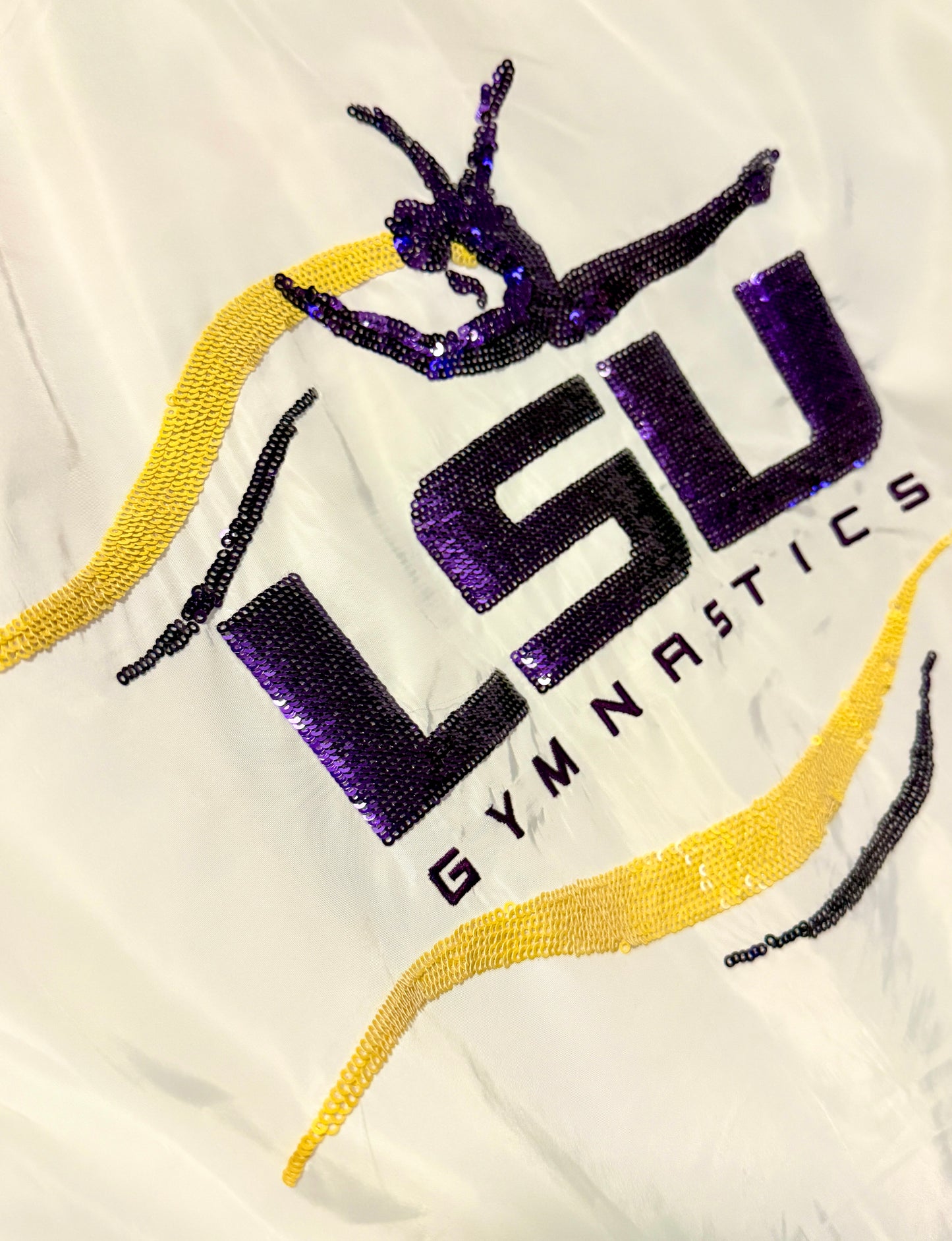 The Crowning Era - LSU Gymnastics Micro Sequin Logo Bomber Jacket