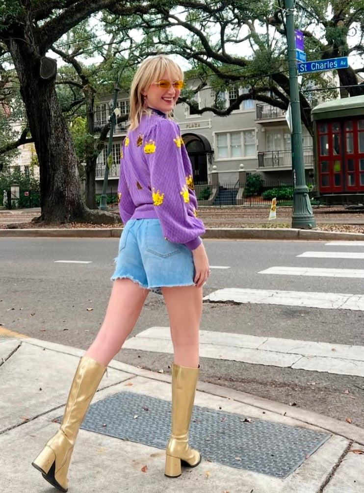 Purple Crown Takeover Cardigan