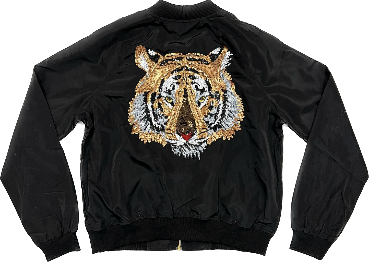 Black Tiger Head Bomber Jacket