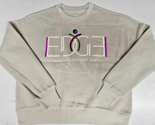 Classic Embroidered Sequin Logo Crewneck – Grey (ADULT)