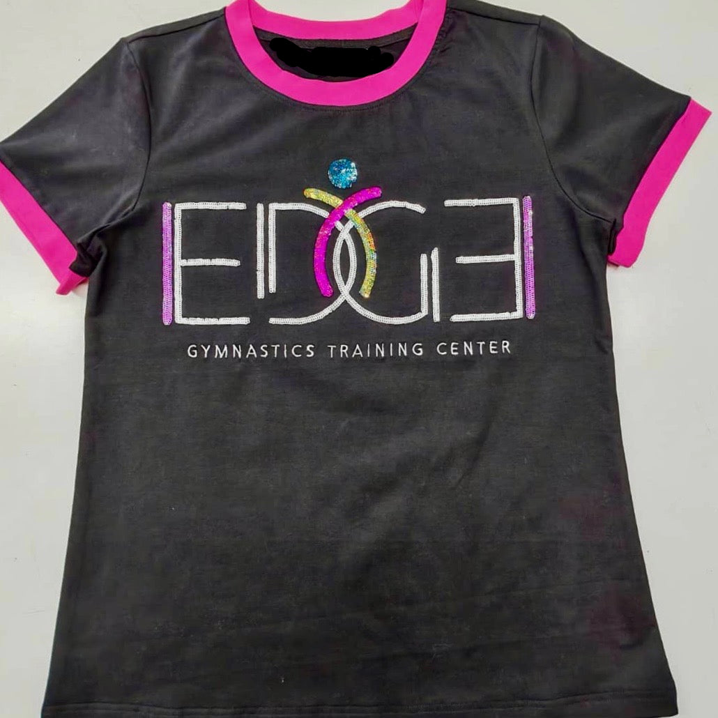 Edge Embroidered Sequin Logo Tee (ADULT)