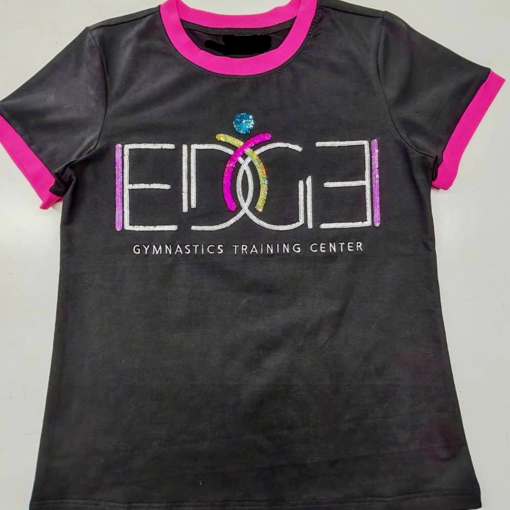 Edge Embroidered Sequin Logo YOUTH Tee