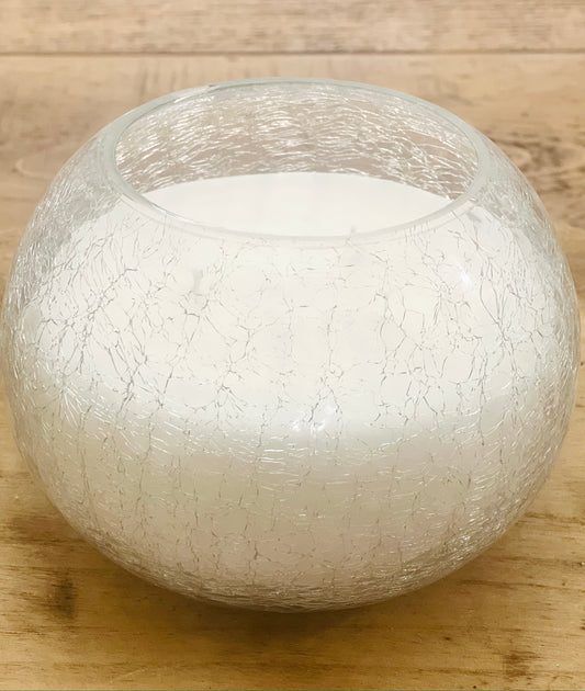 Round Hammered Glass Candle